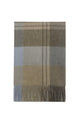 Large Check Wool Tassel Scarf
