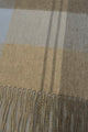 Large Check Wool Tassel Scarf