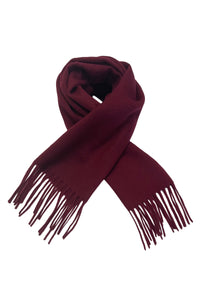 Unisex Plain Wool Tassel Scarf