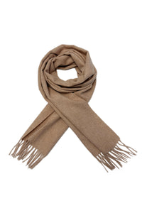 Unisex Plain Wool Tassel Scarf