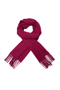 Unisex Plain Wool Tassel Scarf