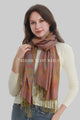 Butterfly And Flower Print Pashmina Tassel Scarf