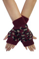 Soft Leopard Print Fingerless Wool Wrist Warmer Gloves