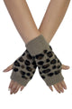 Soft Leopard Print Fingerless Wool Wrist Warmer Gloves