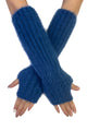 Plain Fluffy Wool Knitted Arm Warmer Gloves