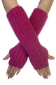 Plain Fluffy Wool Knitted Arm Warmer Gloves