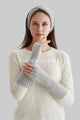 Plain Fluffy Wool Knitted Arm Warmer Gloves