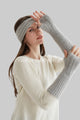 Plain Fluffy Wool Knitted Arm Warmer Gloves