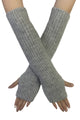 Metallic Thread Knitted Wool Arm Warmer Gloves