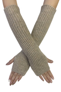 Metallic Thread Knitted Wool Arm Warmer Gloves