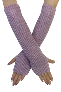 Metallic Thread Knitted Wool Arm Warmer Gloves