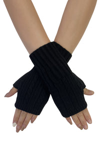 Cosy Long Knitted Wool Wrist Warmer Gloves