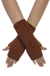 Cosy Long Knitted Wool Wrist Warmer Gloves