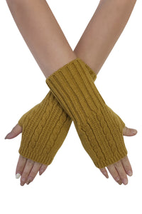 Cosy Long Knitted Wool Wrist Warmer Gloves