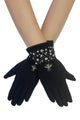 Embroided Bee With Pearl And Diamante Trim Gloves