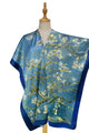 Van Gogh Almond Blossom Silk Kimono - Blue