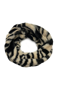 Zebra Print Faux Fur Twist Snood