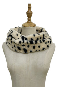 Dalmation Print Faux Fur Twist Snood