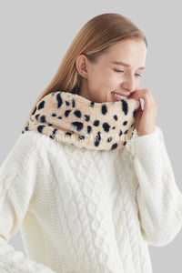 Dalmation Print Faux Fur Twist Snood