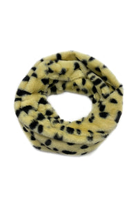 Dalmation Print Faux Fur Twist Snood