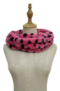 Dalmation Print Faux Fur Twist Snood