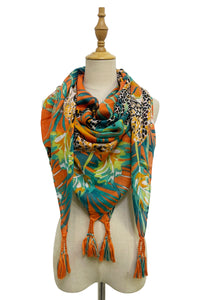 Jungle Leopard Print Square Scarf