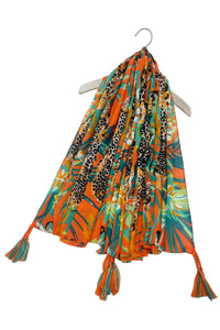 Jungle Leopard Print Square Scarf