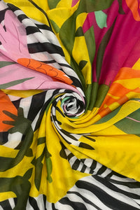 Bright Zebra Jungle Print Square Scarf