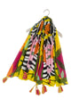 Bright Zebra Jungle Print Square Scarf