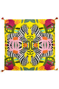 Bright Zebra Jungle Print Square Scarf