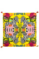 Bright Zebra Jungle Print Square Scarf