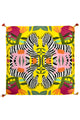 Bright Zebra Jungle Print Square Scarf