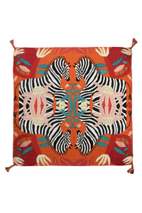 Bright Zebra Jungle Print Square Scarf