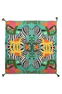 Bright Zebra Jungle Print Square Scarf