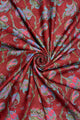 Paisley Floral & Butterfly Print Wool Frayed Scarf