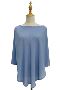 Plain Curved Chiffon Poncho/Cover Up