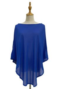 Plain Curved Chiffon Poncho/Cover Up