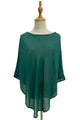 Plain Curved Chiffon Poncho/Cover Up