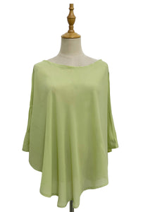 Plain Curved Chiffon Poncho/Cover Up