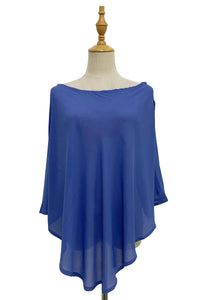 Plain Curved Chiffon Poncho/Cover Up