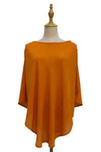 Plain Curved Chiffon Poncho/Cover Up