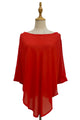 Plain Curved Chiffon Poncho/Cover Up