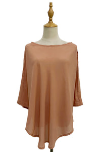 Plain Curved Chiffon Poncho/Cover Up