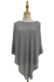 Plain Curved Chiffon Poncho/Cover Up