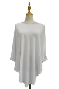 Plain Curved Chiffon Poncho/Cover Up