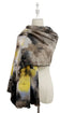 Colourful Tie Dye Wool Frayed Scarf