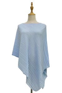 Plain Pleated Chiffon Poncho/Cover Up