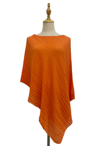 Plain Pleated Chiffon Poncho/Cover Up