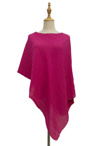 Plain Pleated Chiffon Poncho/Cover Up