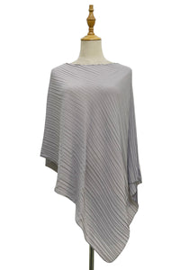 Plain Pleated Chiffon Poncho/Cover Up